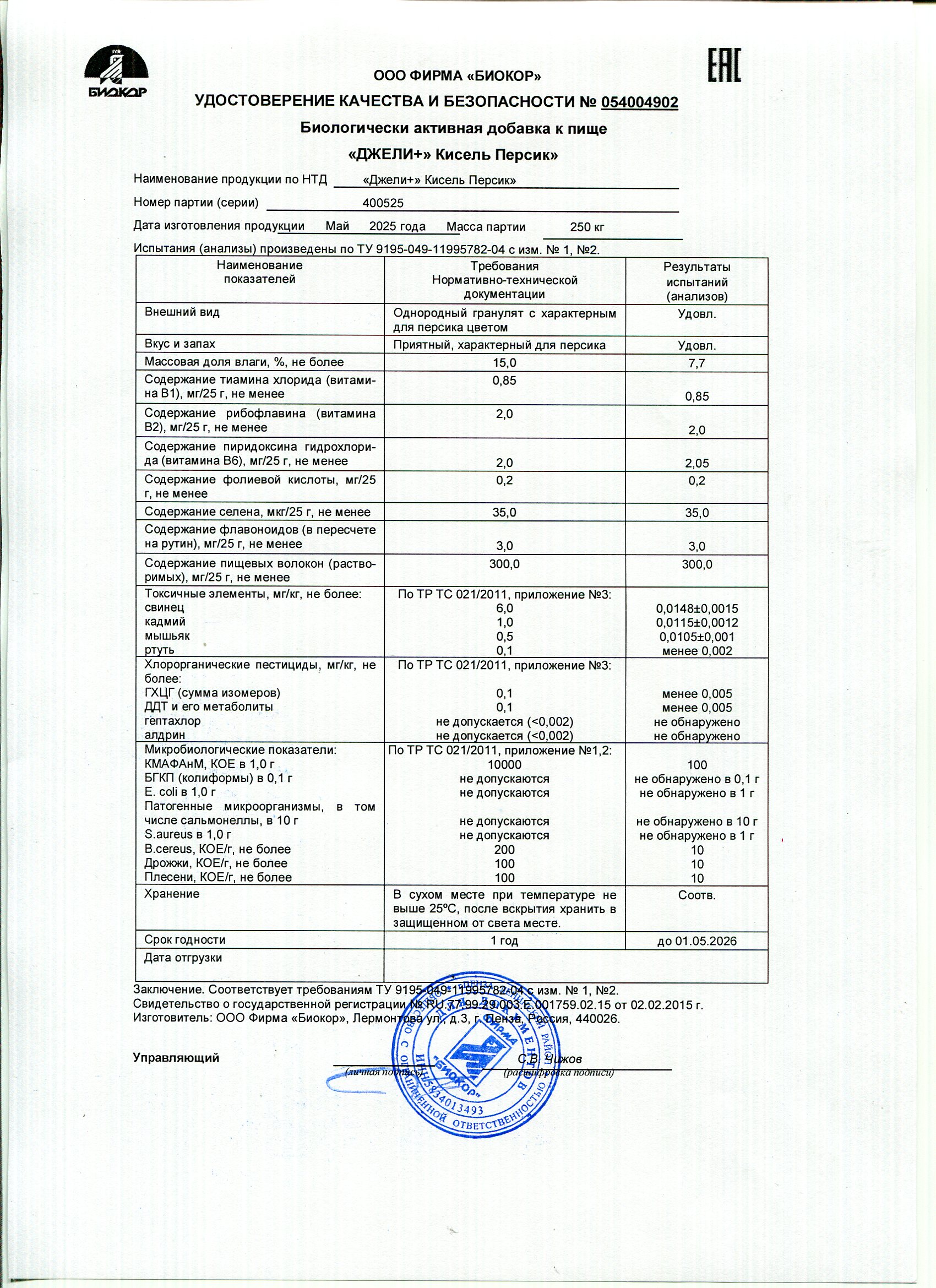 Паспорт №052025